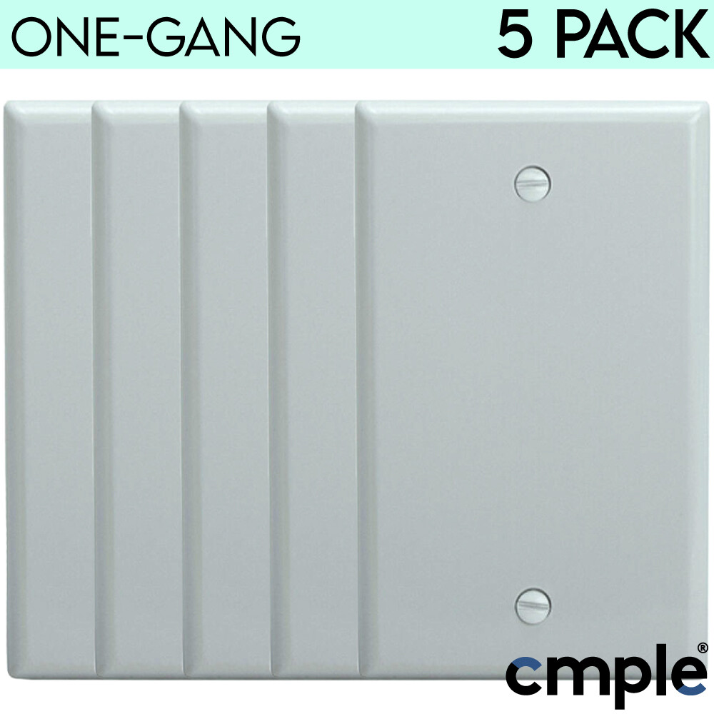 Blank Wall Plate No Device Cover Single Dual 1- 2-Gang Standard Face Plate White