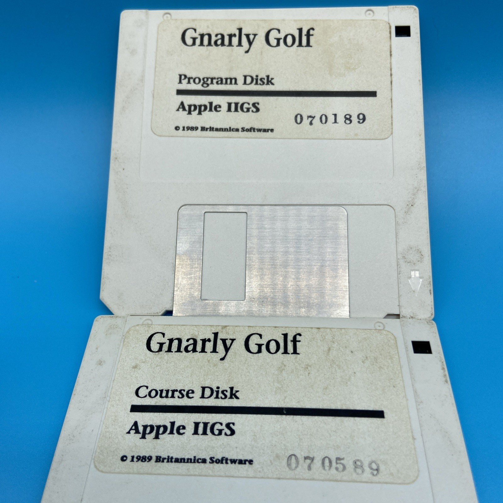 1989 Gnarly Golf Apple IIGS Program / Course Disks VTG PC Floppy Disk Rare