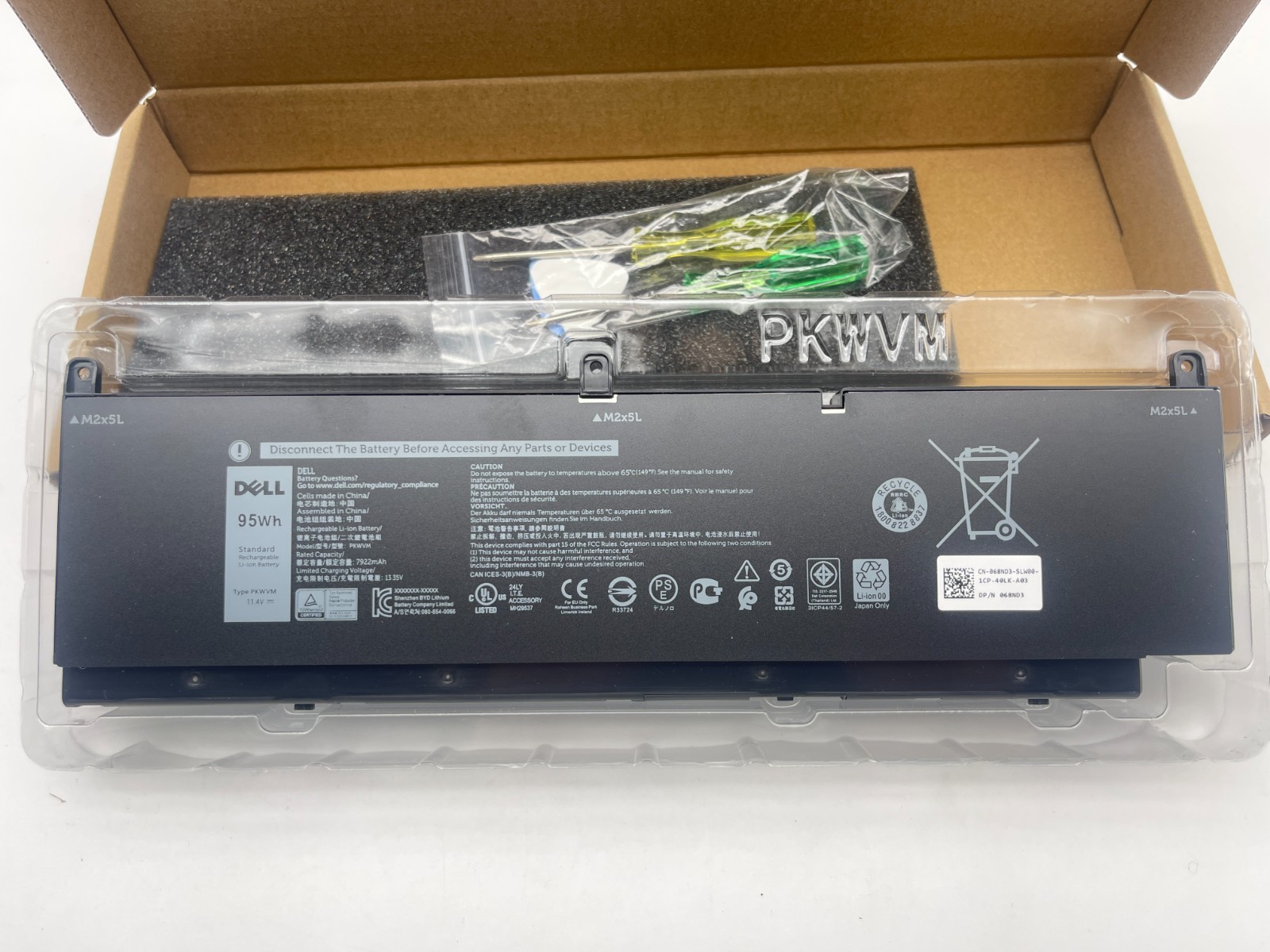 Original PKWVM 95Wh Battery For Dell Precision 7750 7760 7550 7560 C903V CR72X