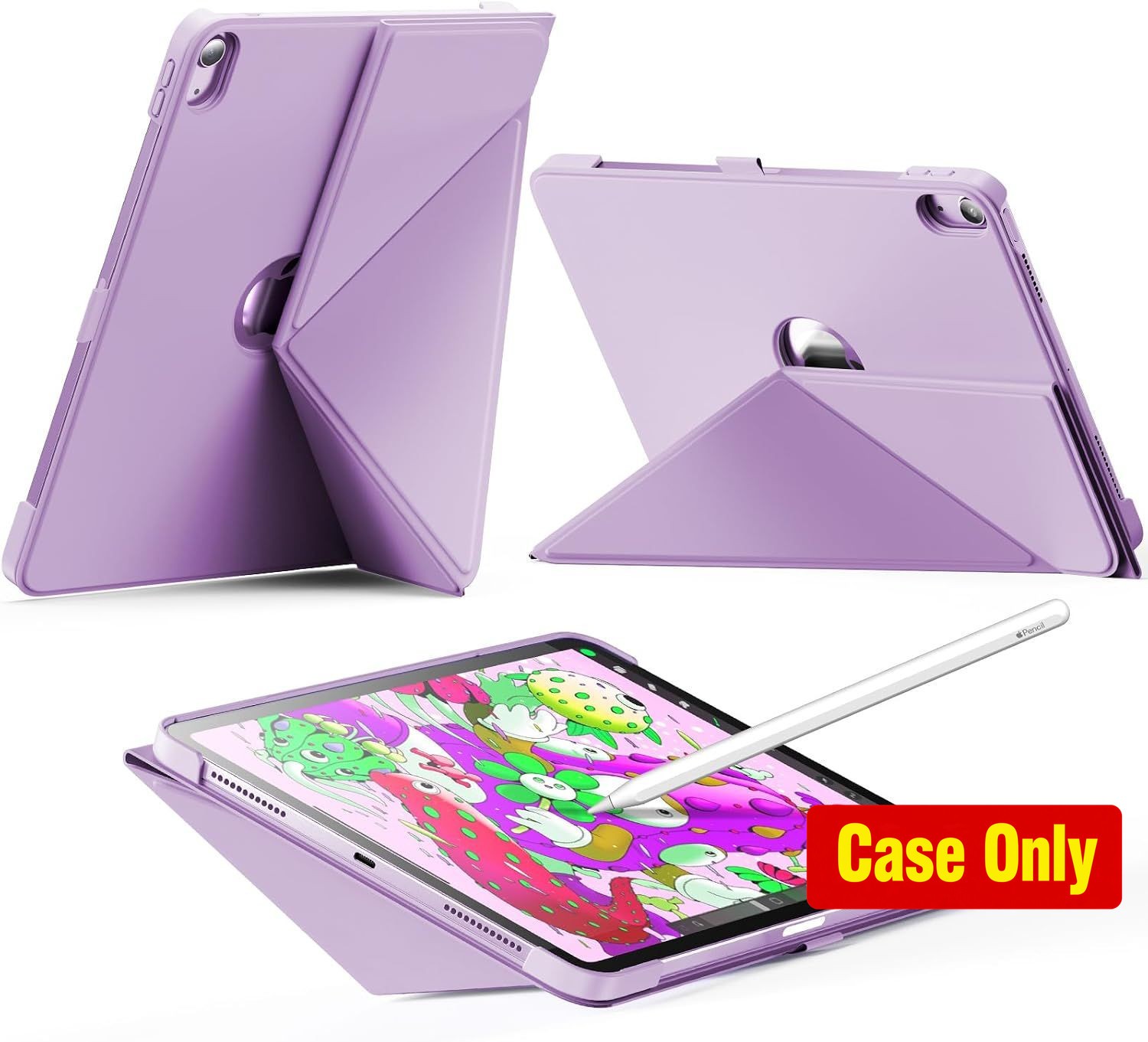 Slim Foldable Book-Style Case for iPad Air 11" M4/M3/M2 (2024-2026), Lilac Purpl