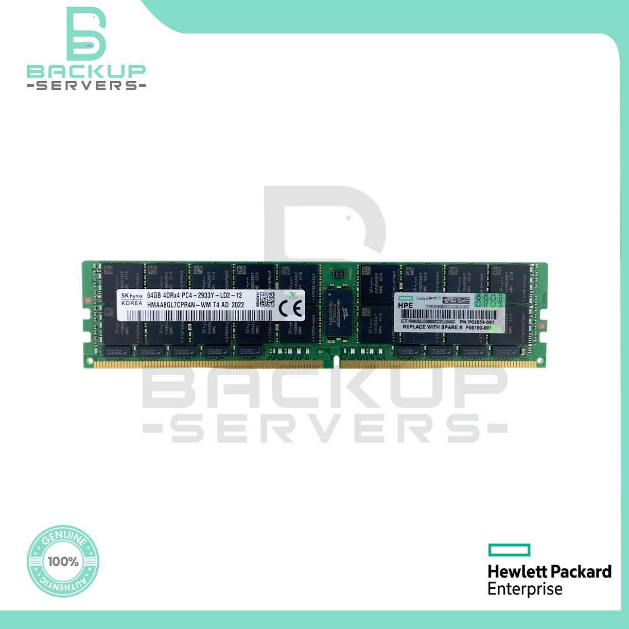 P00926-B21 HP 64GB 2933MHz PC4-23400 CL21 288-Pin 4Rx4 ECC Memory P03054-091