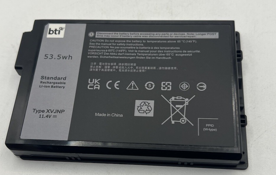 BTI 3-Cell Li-Ion 11.4V Replacement Battery for Select Dell Latitude XVJNP-BTI