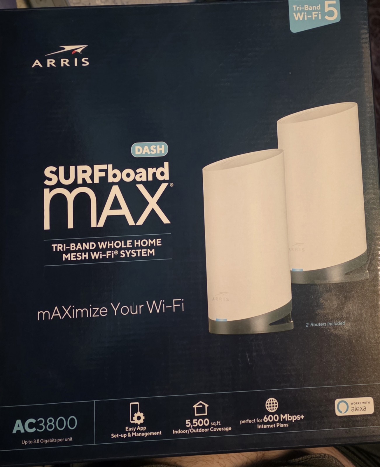 ARRIS SURFboard mAX Dash WC4S AC3800 Tri-Band Mesh WiFi System 2-Pack