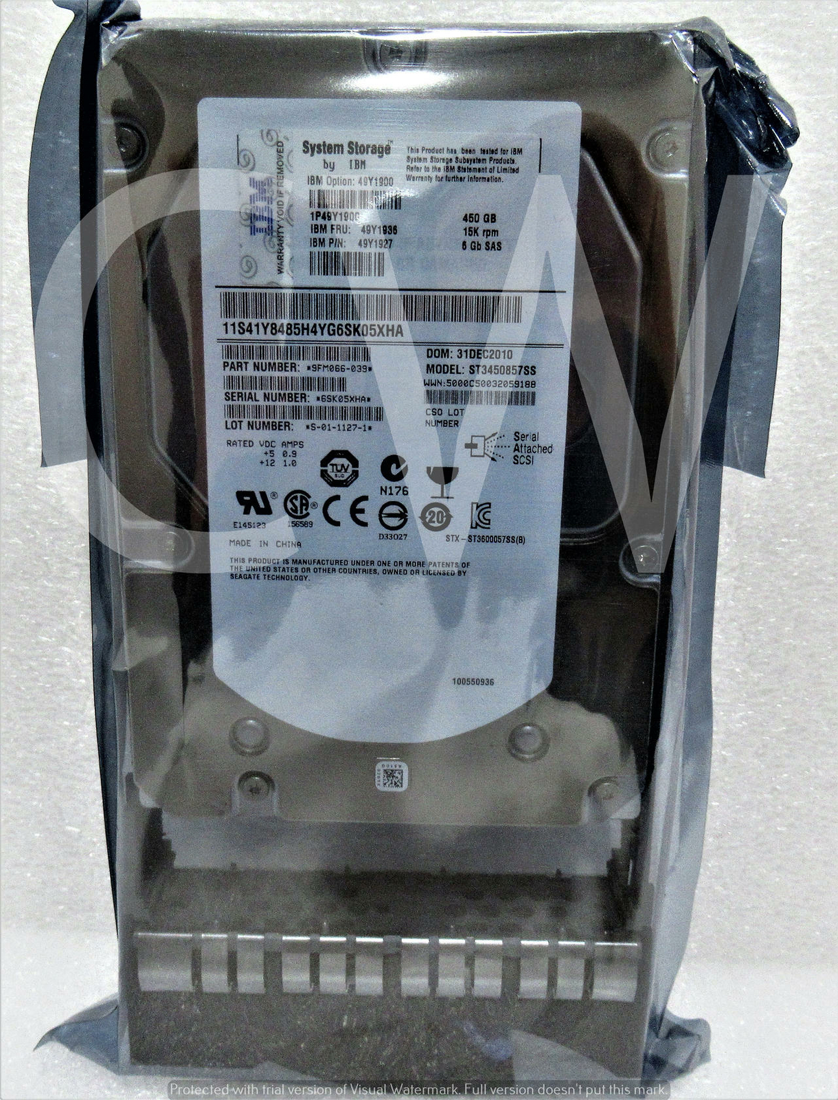 49Y1936 49Y1900 49Y1927 IBM SYSTEM 450GB 15000RPM 6Gbps 3.5" SAS HDD Hard Drive