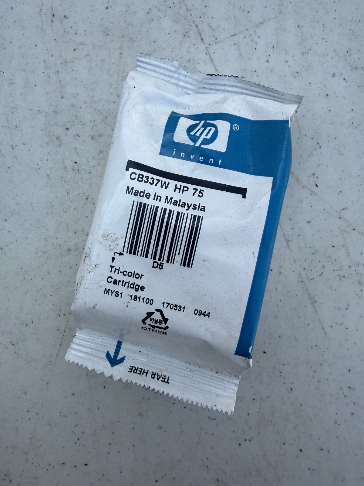 Nice/New/Foil Sealed Genuine OEM HP 75XL TriColor Ink Cartridge RB12