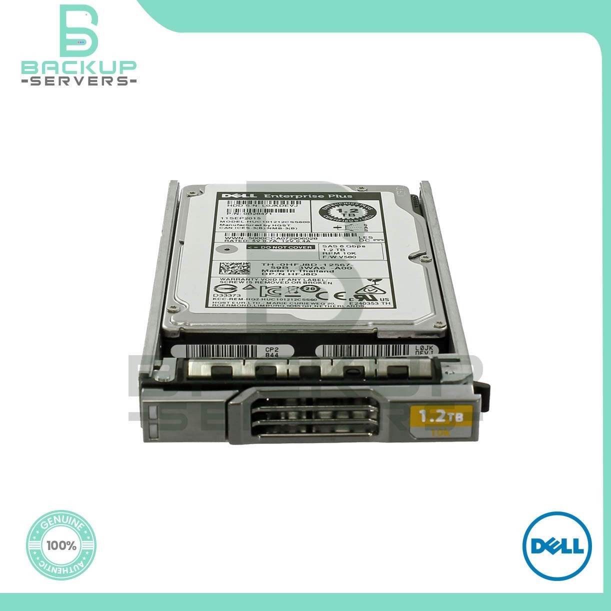 HFJ8D DELL 1.2TB 10K RPM 6Gbps 2.5" SAS Server Hard Drive 0HFJ8D