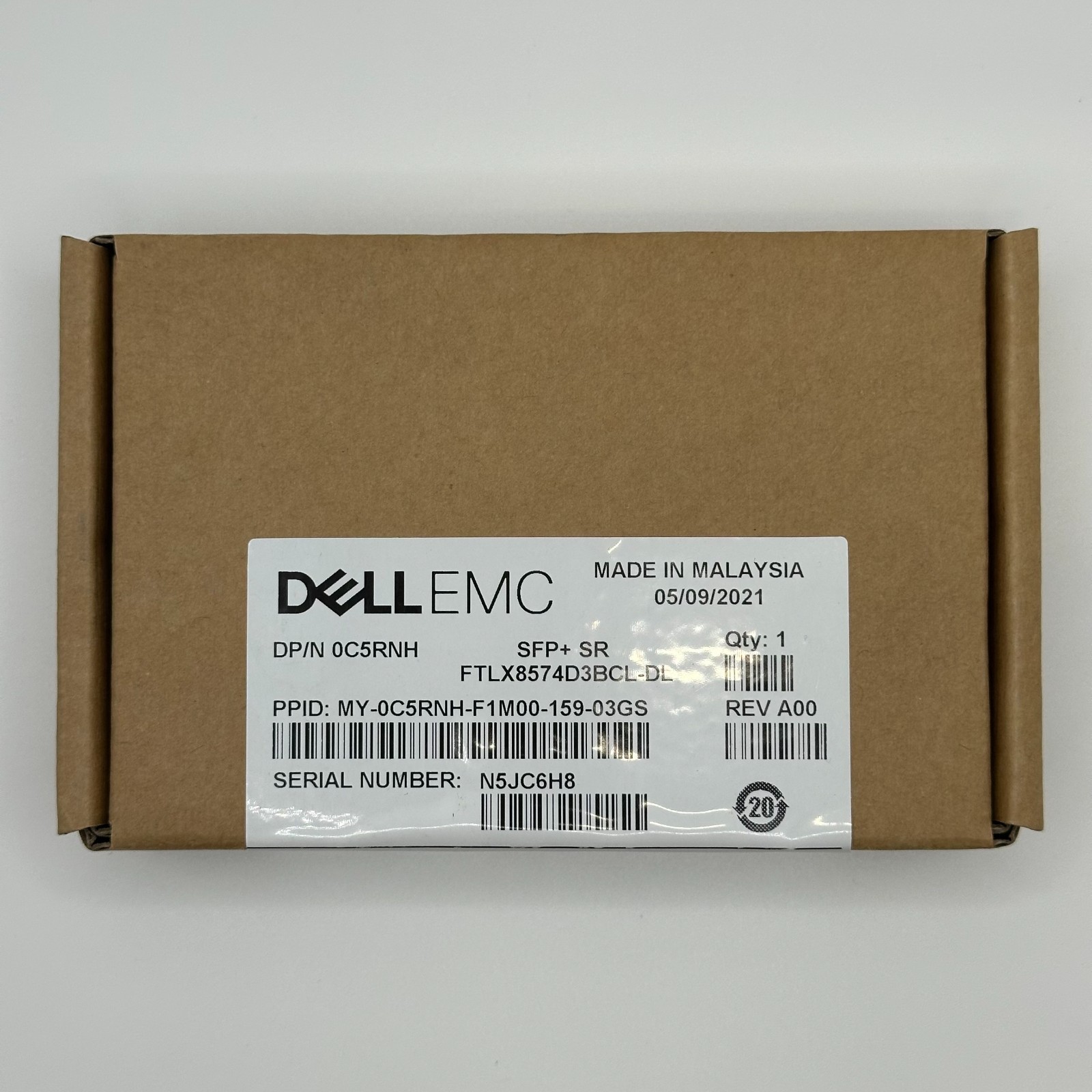 New Sealed Dell EMC 0C5RNH SFP+ 10G SR Transceiver | FTLX8574D3BCL-DL | 300m LC