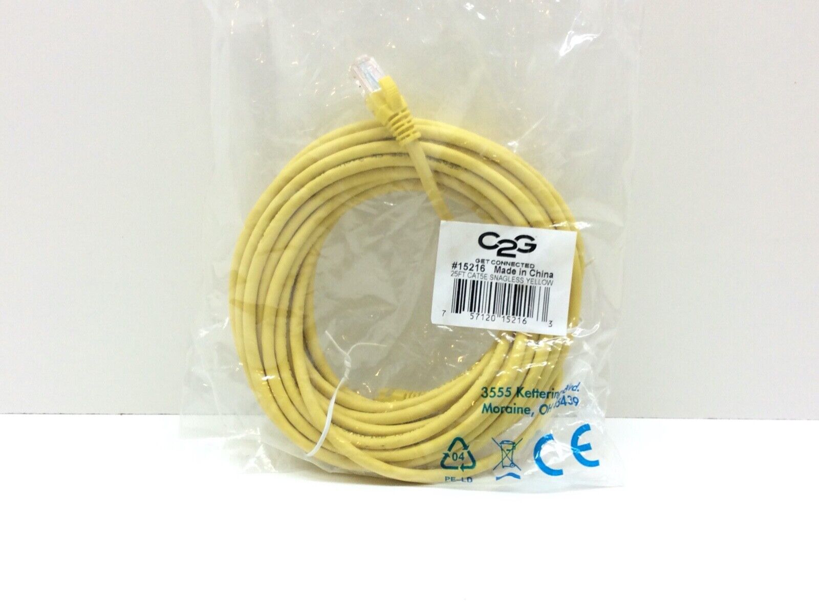 C2G Cables to Go 15216 Cat5e Snagless Network Cable Yellow 25 Feet