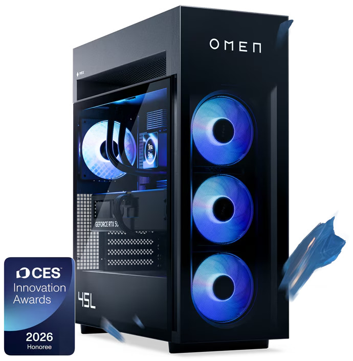 HP OMEN MAX 45L Gaming Desktop (New Gen) Ryzen 7 9800X3D | 32GB DDR5 | 1200W PSU