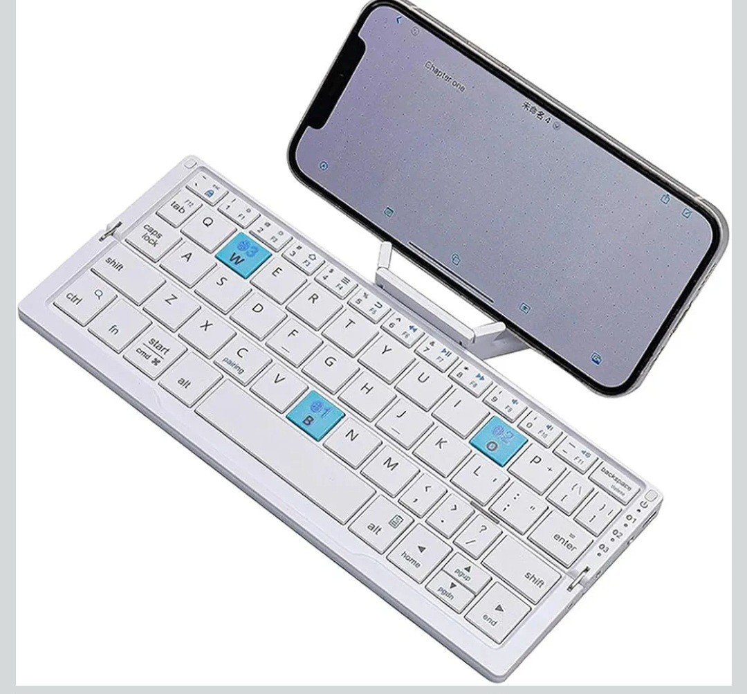 JOMAA Mini Foldable Bluetooth Keyboard Silent, Rechargeable, Aluminum Alloy Hous