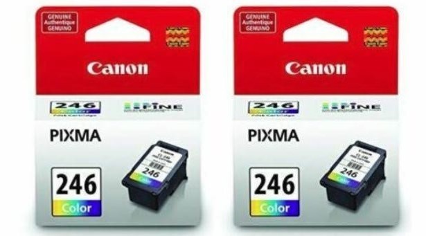 2 Genuine Original Factory Sealed OEM Canon 246 Color Inkjet Cartridges