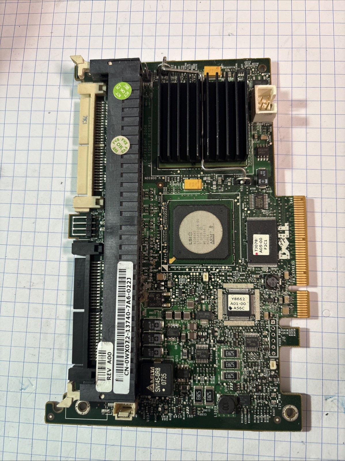 Dell WX072 PERC 5/i SAS/SATA RAID Controller CN-0WX072 Card @MB321