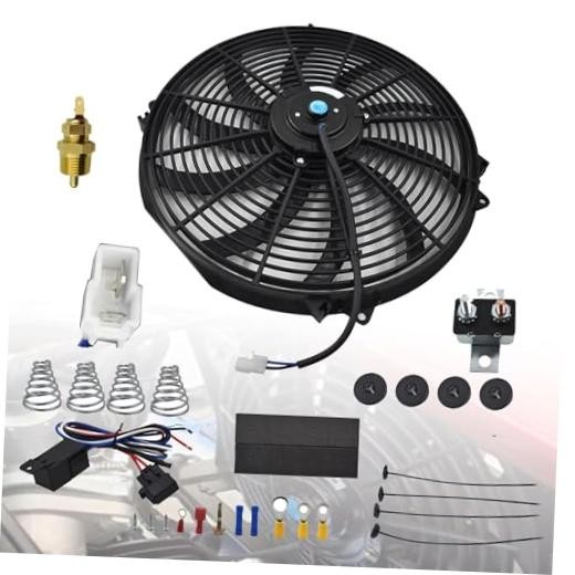 3000 CFM 16inch Electric Radiator Cooling Fan Mounting Kit Push Pull Slim Fan