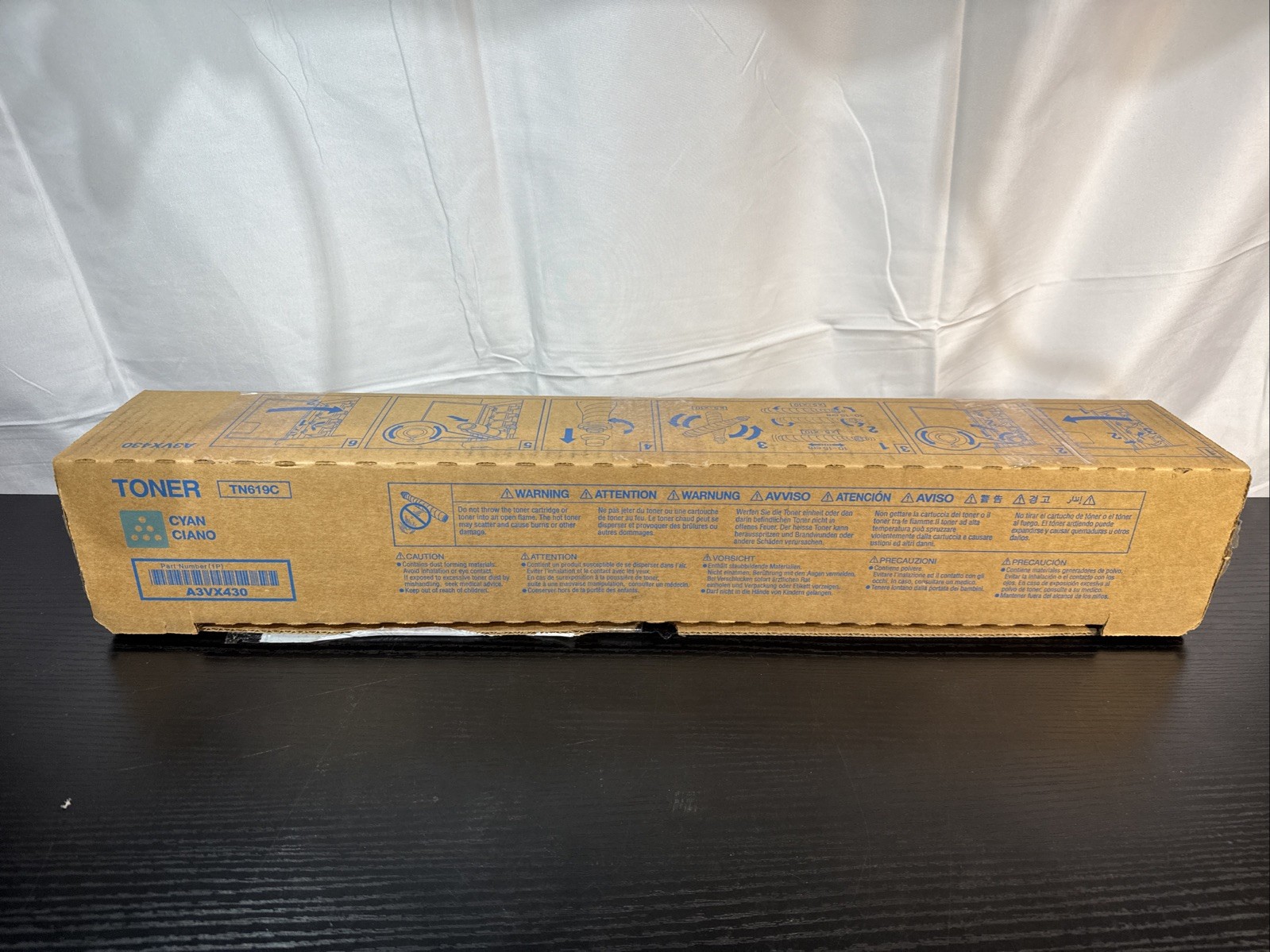 Genuine Konica Minolta TN619C -A3VX430 Cyan Toner Cartridge