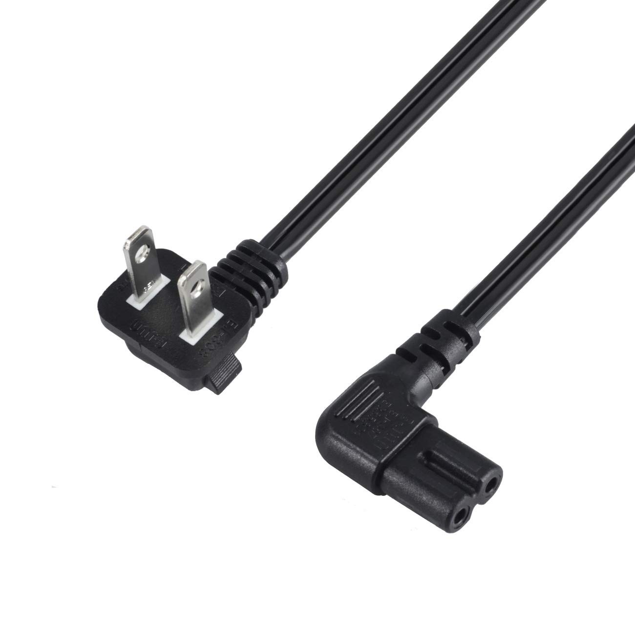 1.5ft Spt2 18 Awg Angled 2slot Nonpolarized Angle Figure 8 Power Cord iec320 C7