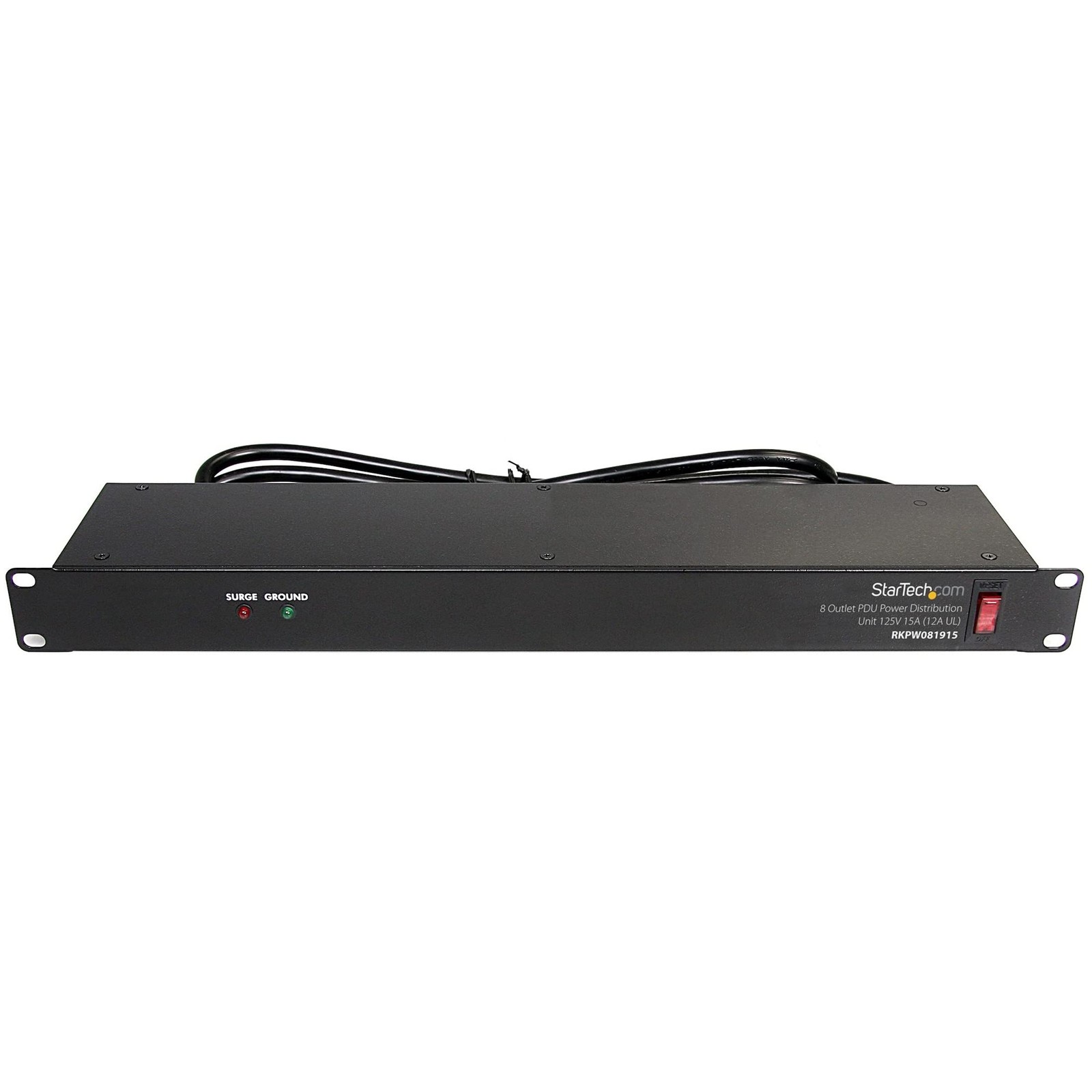 Power Distribution Unit 8 Outlet 15A 120V Surge 6ft Cord StarTech RKPW081915