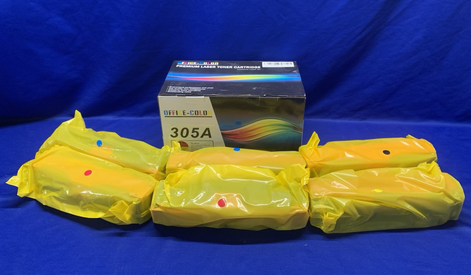 Office-Color 305A Black Magenta Cyan Yellow Toner Cartridge - Sealed Lot 6