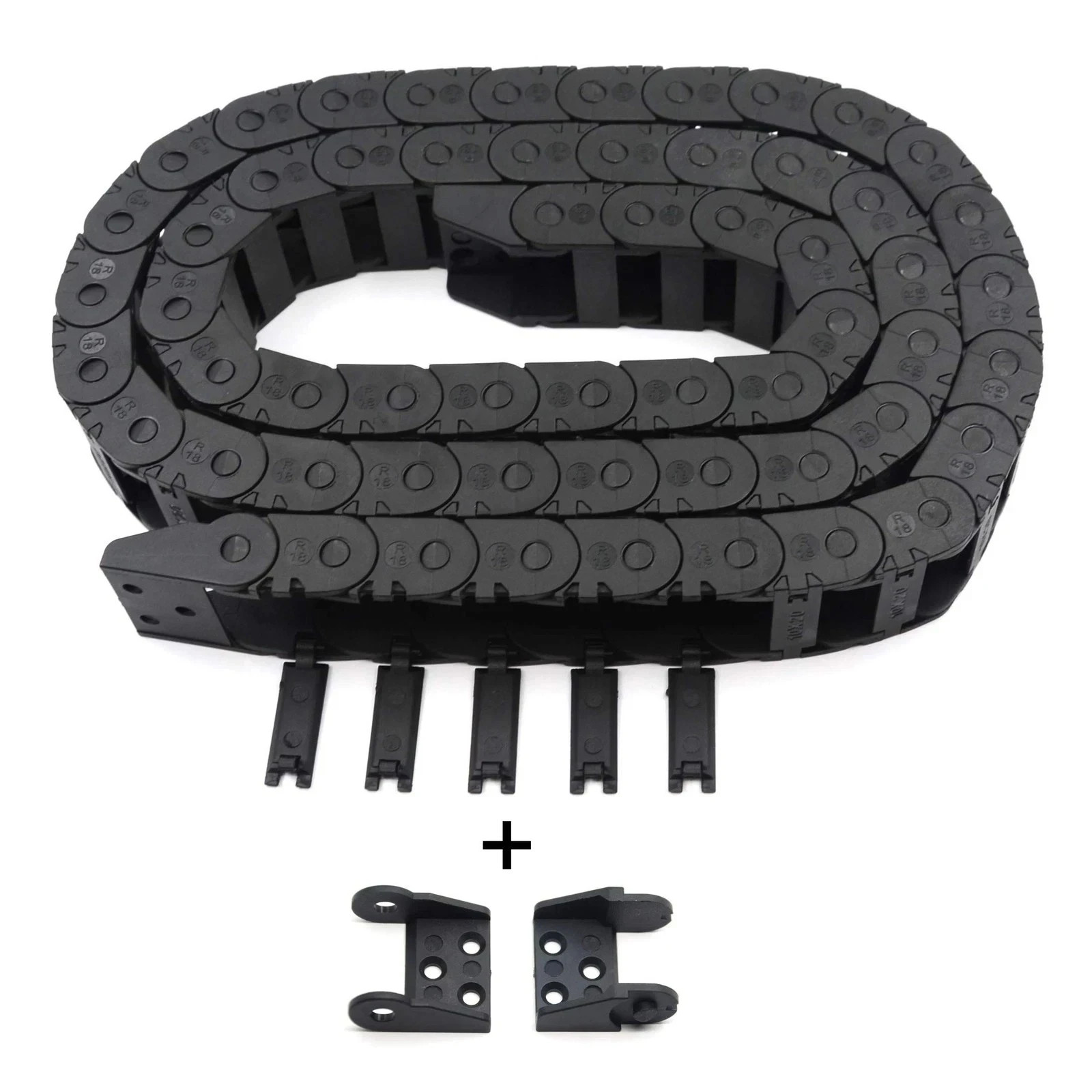 R18 Internal Size 10X20mm 1Meter Length Black Plastic Flexible Drag Chain Cab...