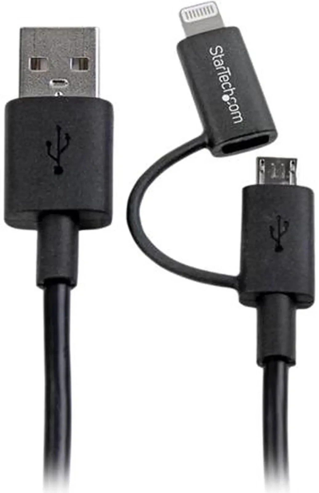 Startech 3 Ft Black for Apple 8-pin Connector Or Micro Usb To Usb Combo LTUB1MBK