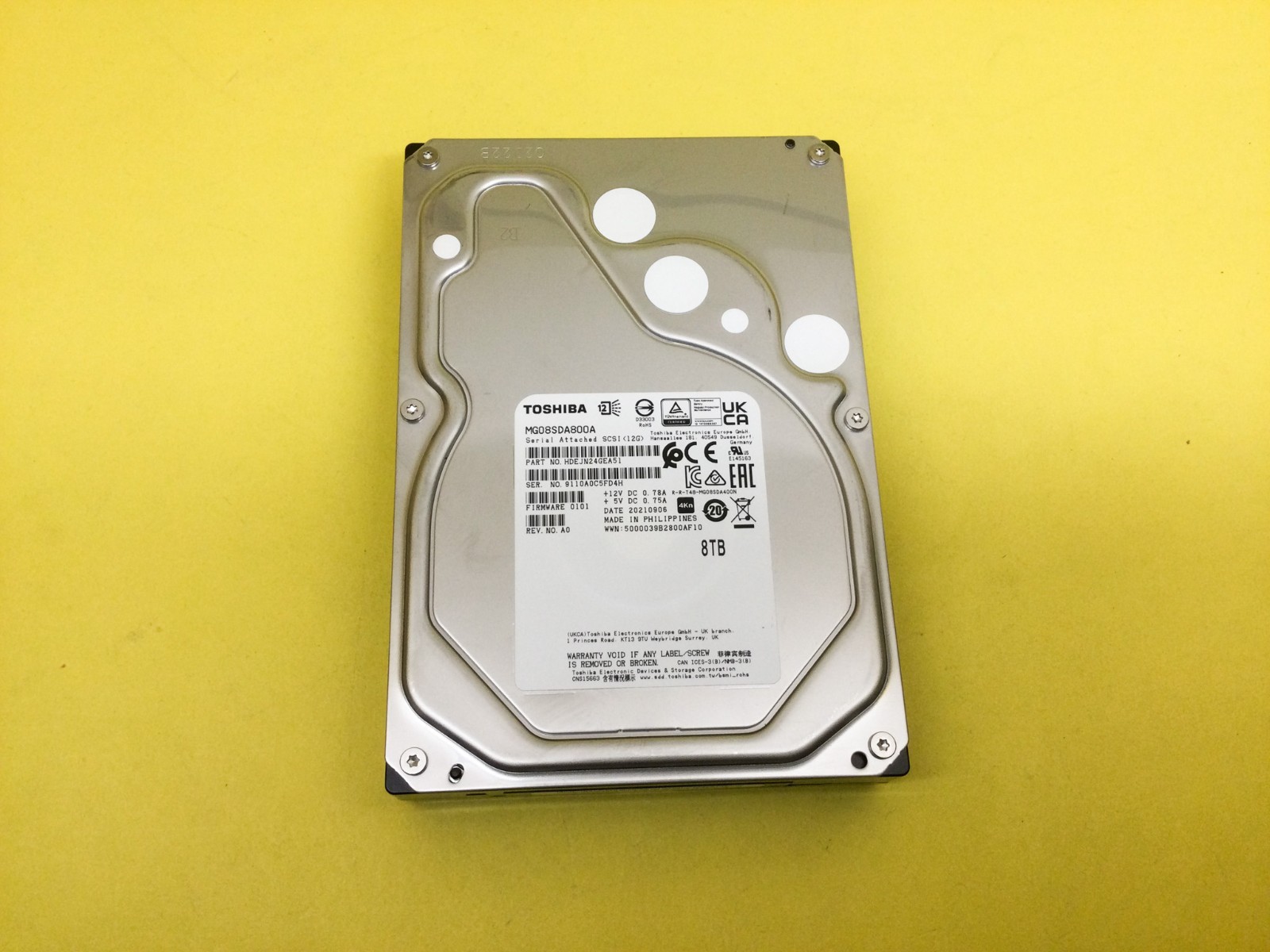 Toshiba 8TB 7.2K SAS 12Gb/s 3.5" 4Kn HDD MG08SDA800A