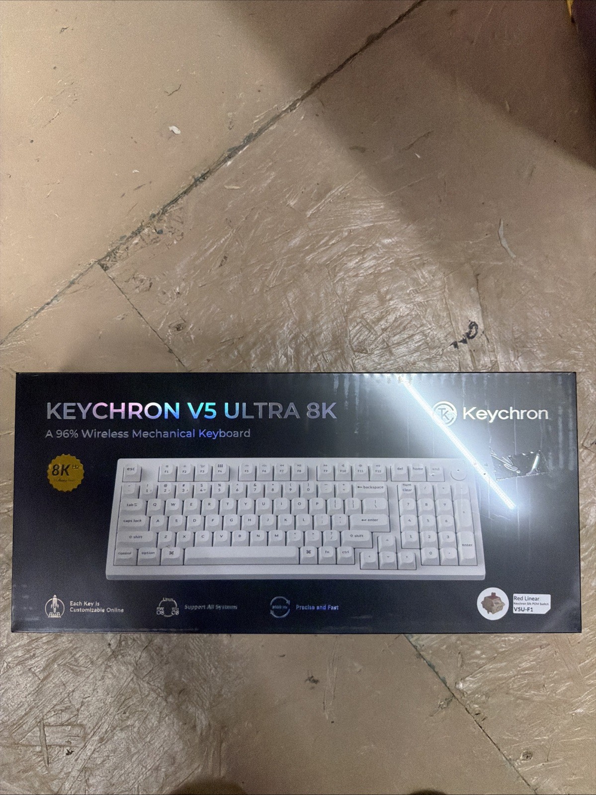 Keychron V5 Ultra 8K 96% Wireless Mechanical Keyboard 8000Hz Polling Rate White