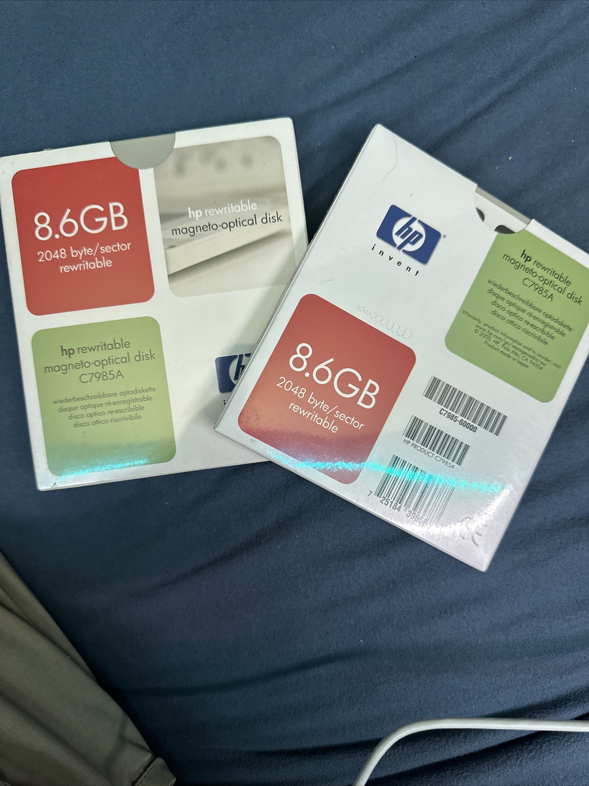 2 HP Hewlett Packard C7985A 8.6gb Rewritable Optical Media Disks C7985-60000