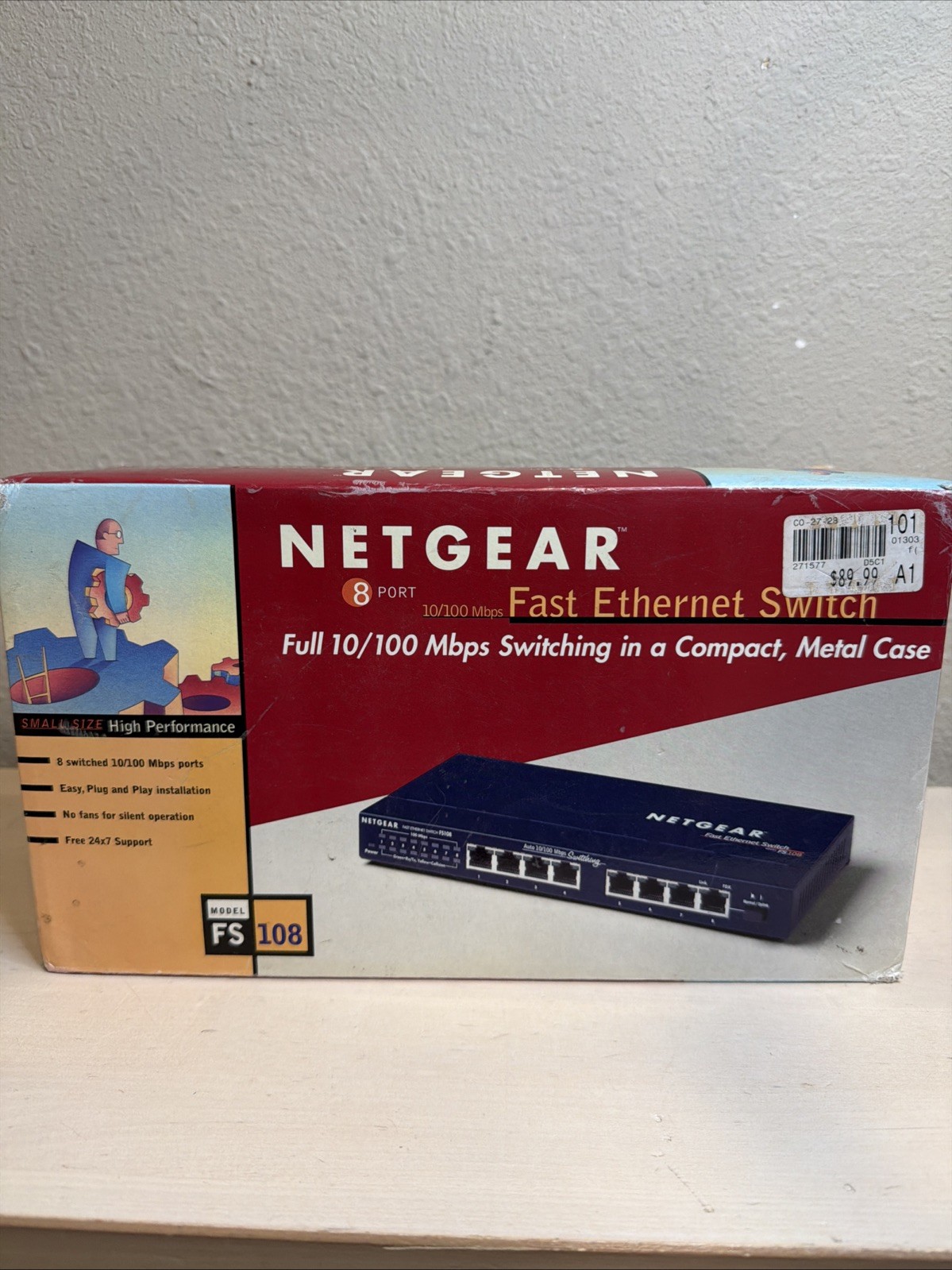 New NetGear  ProSafe (FS108) 8-Ports External Switch Auto 10/100 Mbps Switching