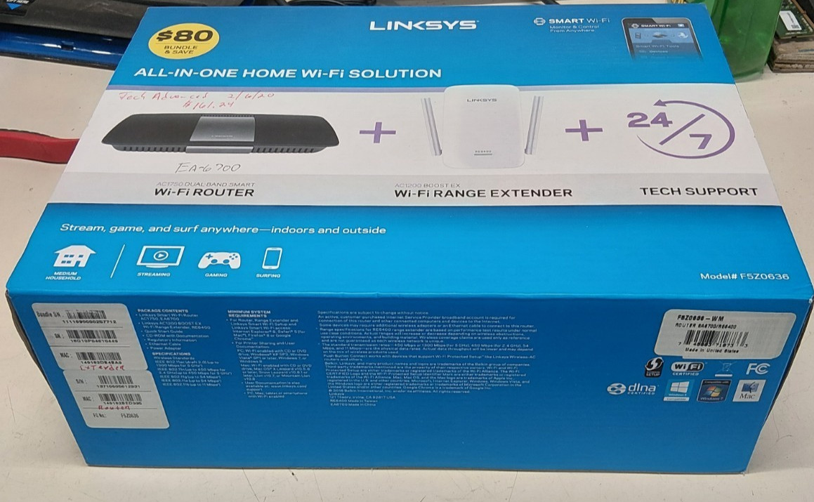 Linksys F5Z0636 All in One Home WiFi Solution AC1750 and AC1200 Extender