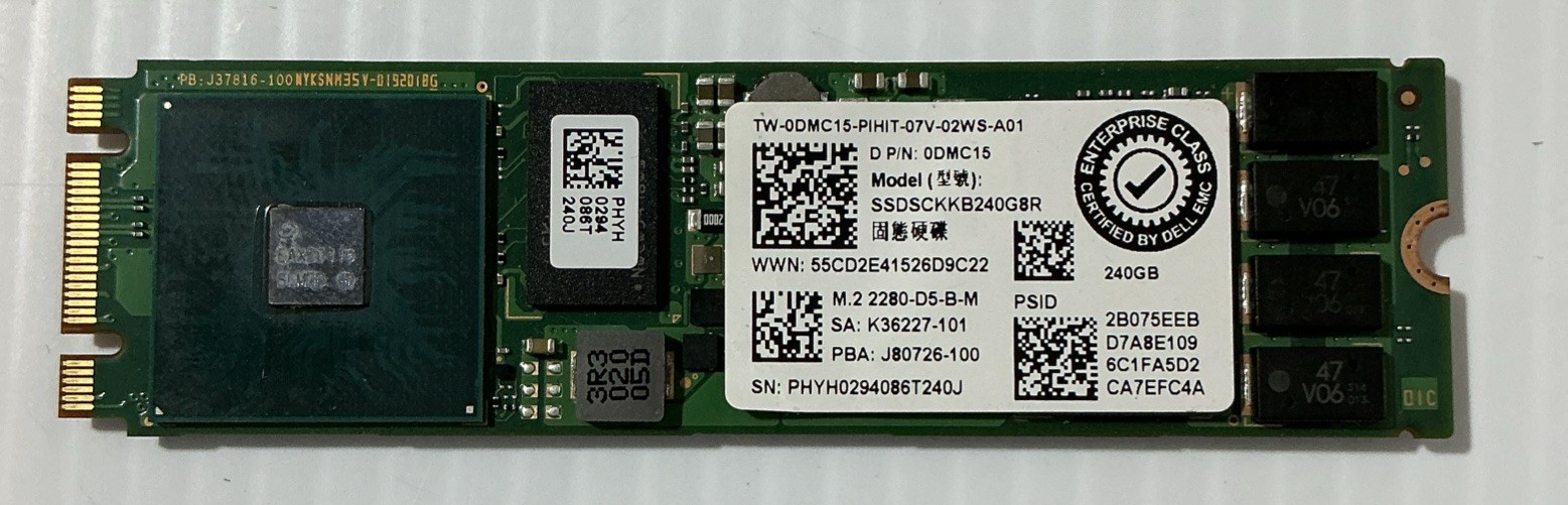 Intel SSDSCKKB240G8R 240GB 6Gb/s M.2 2280 TLC SATA SSD Dell P/N 0DMC15