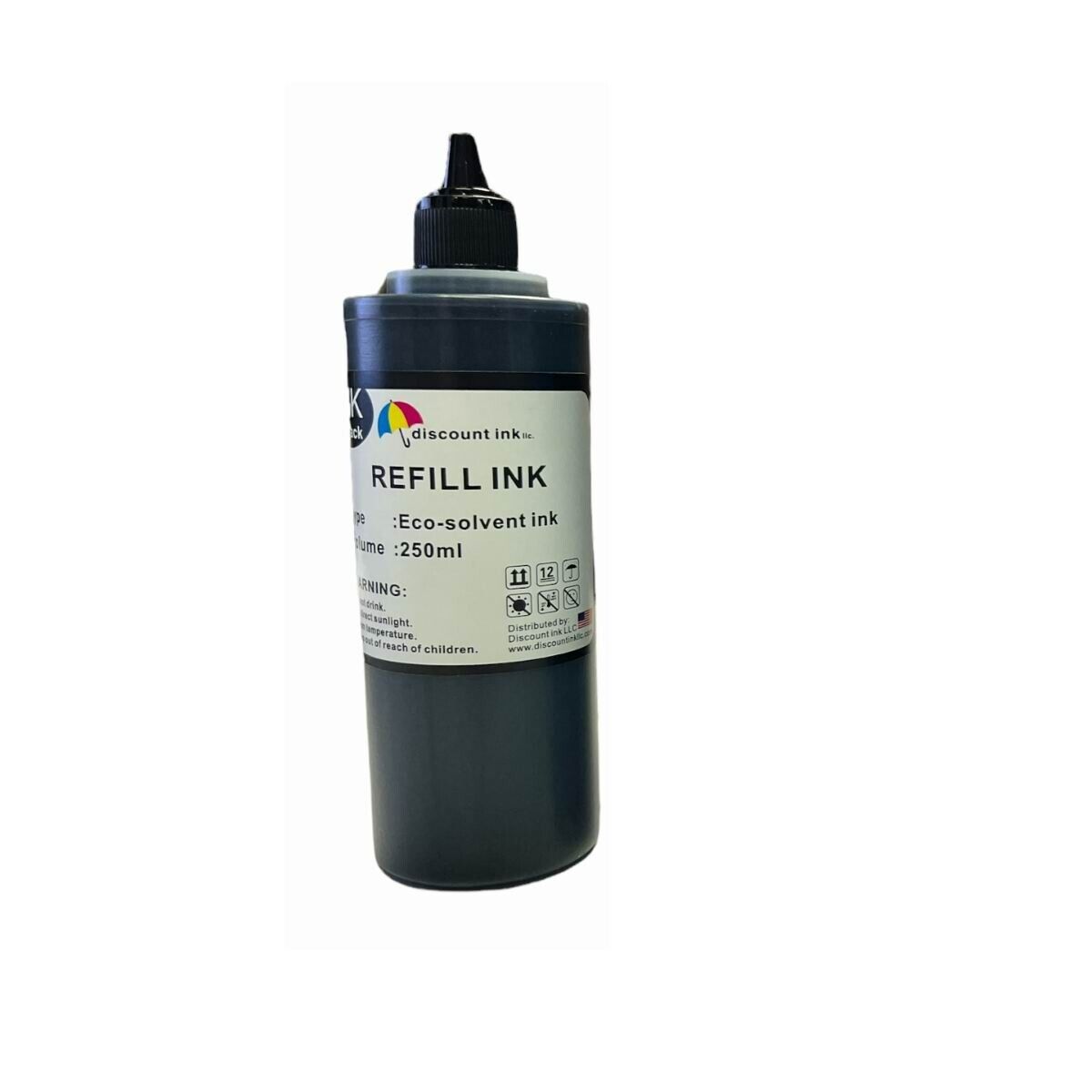 ECO Solvent (water based) ink 250ml Black Compatible with Epson printers