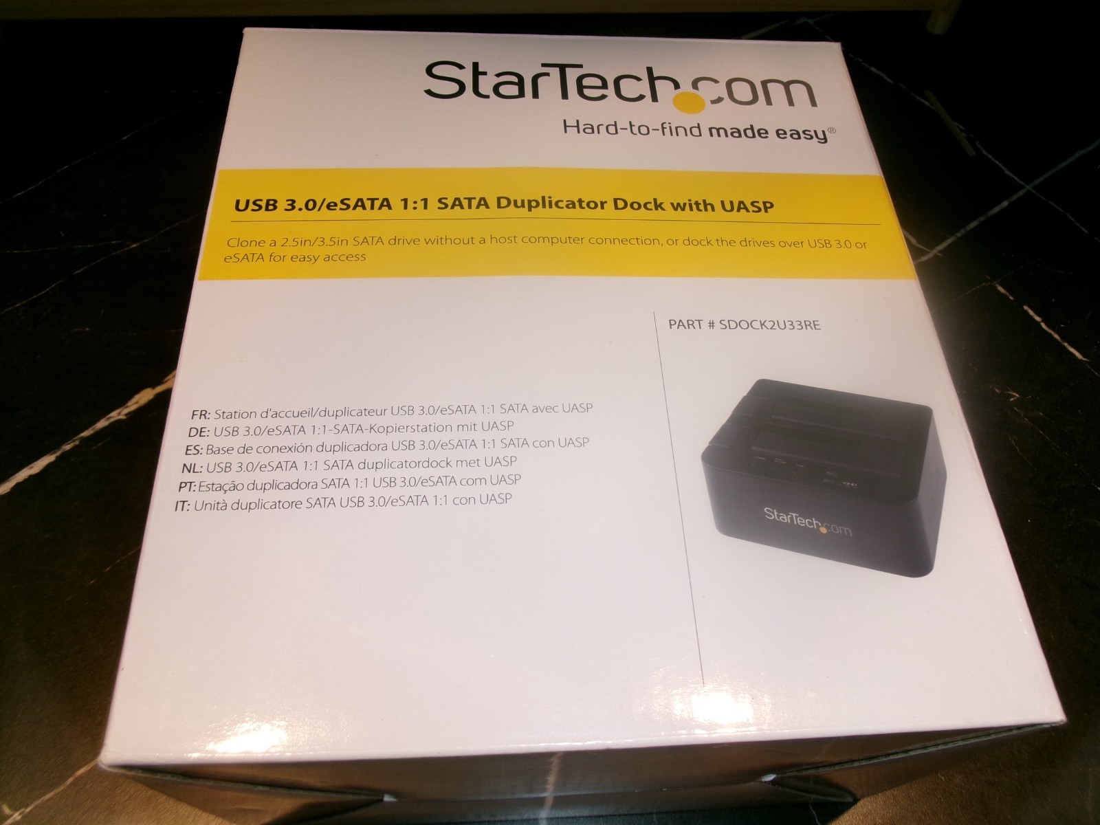 StarTech USB 3.0/eSATA 1:1 SATA Duplicator Dock with UASP (model SDOCK2U33RE)