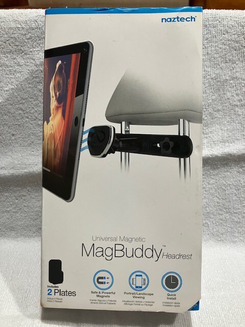 New Naztech MagBuddy Hands-Free Tablet Devices Car Mount Headrest Mount Black