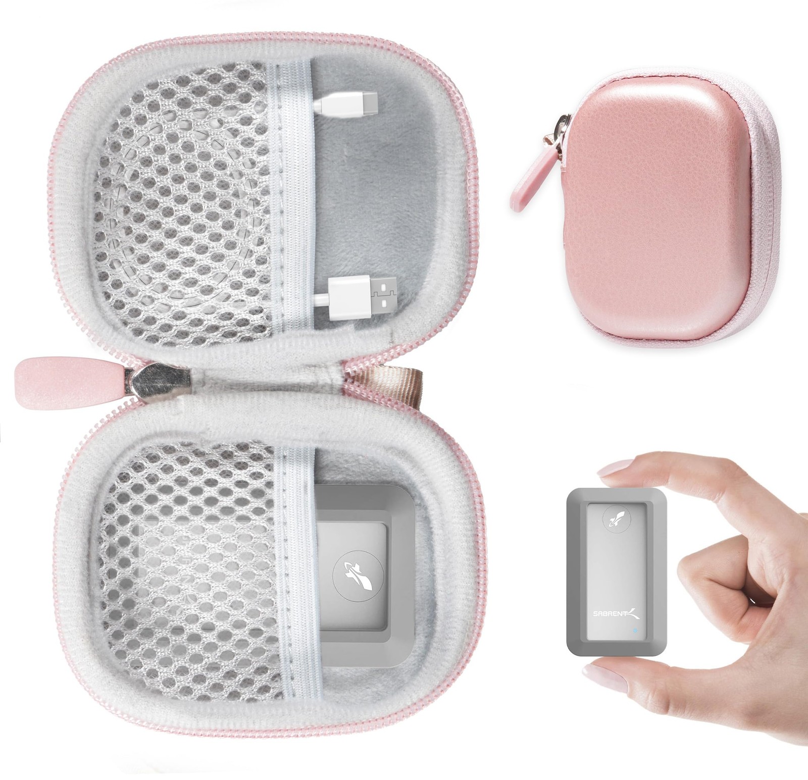 CaseSack Case for Transcend ESD310C 2TB/ 1TB/ 512GB/ Compact small, Rose