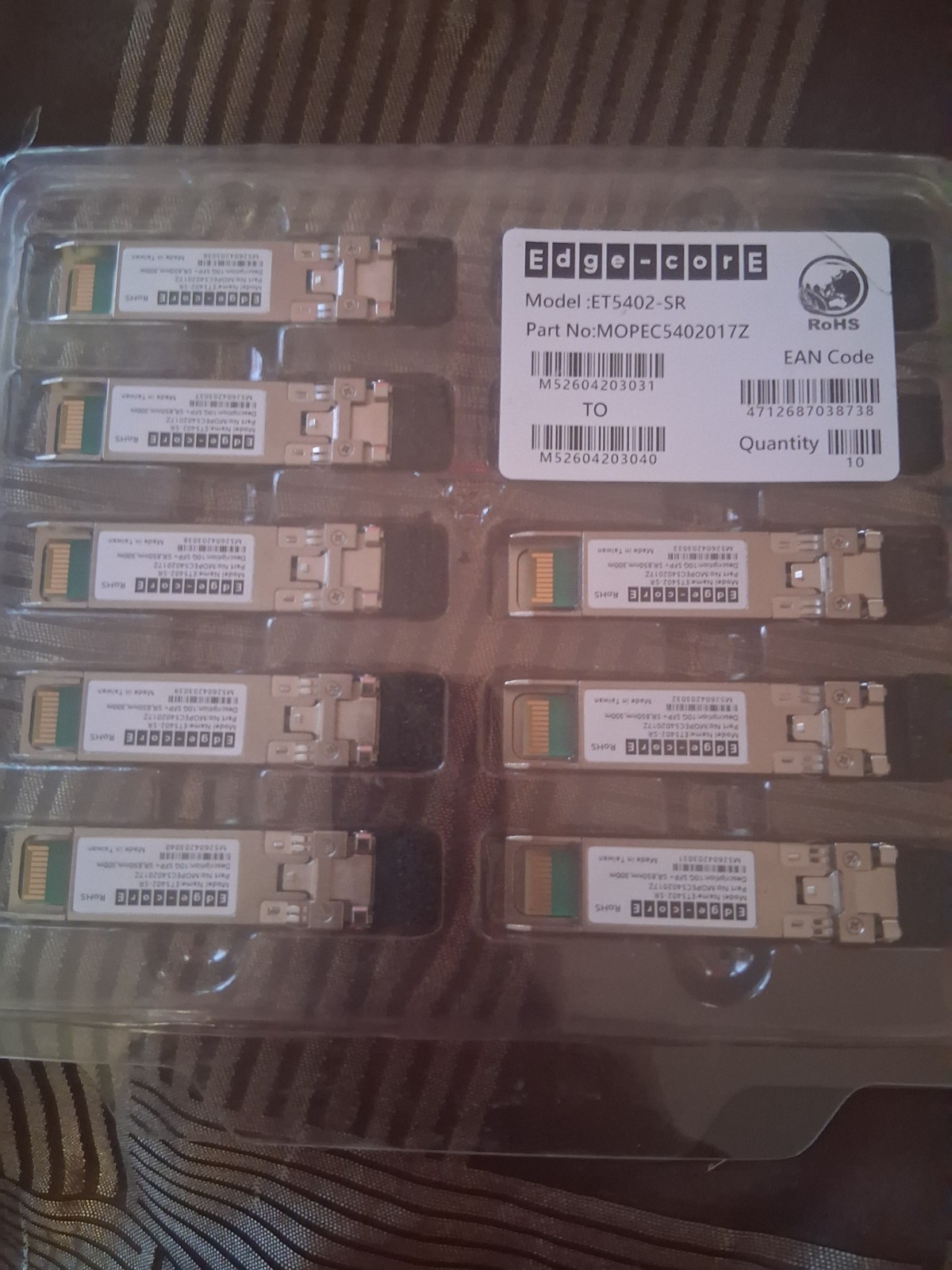 10 pack Edge-Core ET5402-SR Genuine OEM 10GB SFP+  MOPEC5402017Z TRANSCEIVERS