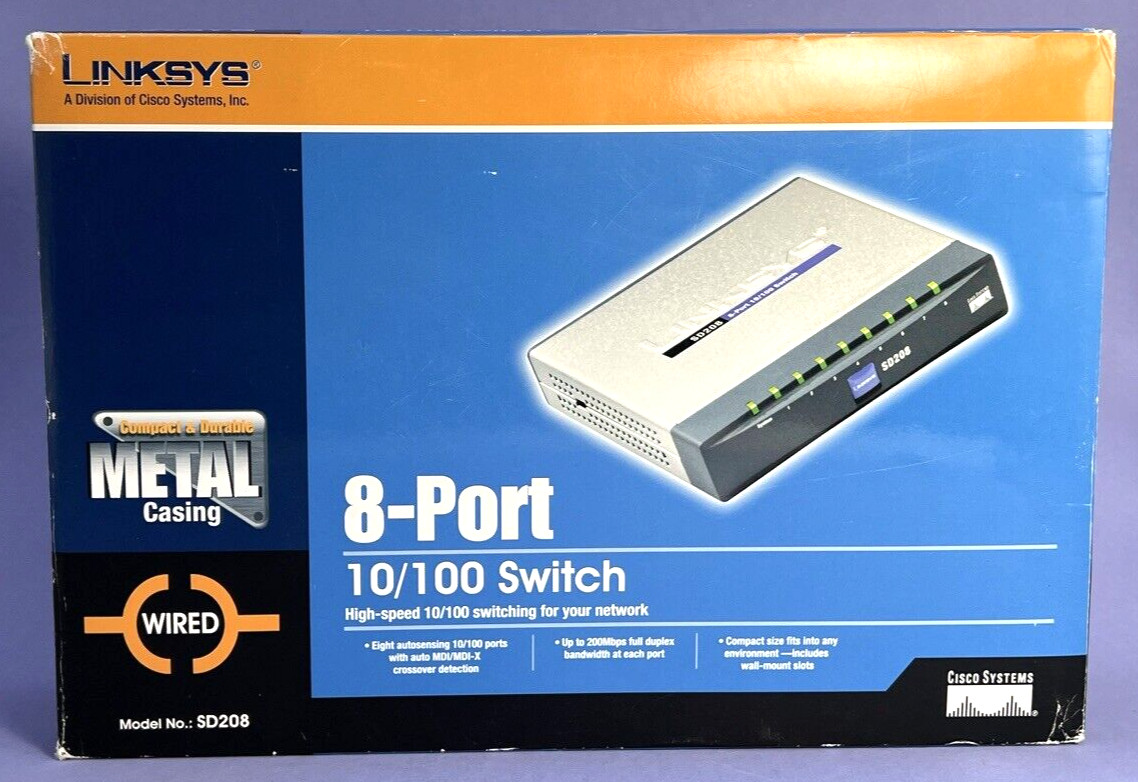 Linksys SD208 Cisco System Gray/Silver 8-Port 10/100 Standalone Network L15-09