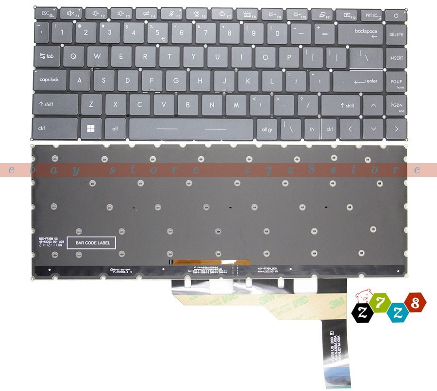 MSI MS-1552 MS-1562 MS-1563 MS-15B1 MS-16S6 MS-16V2 MS-16V3 Keyboard US Backlit