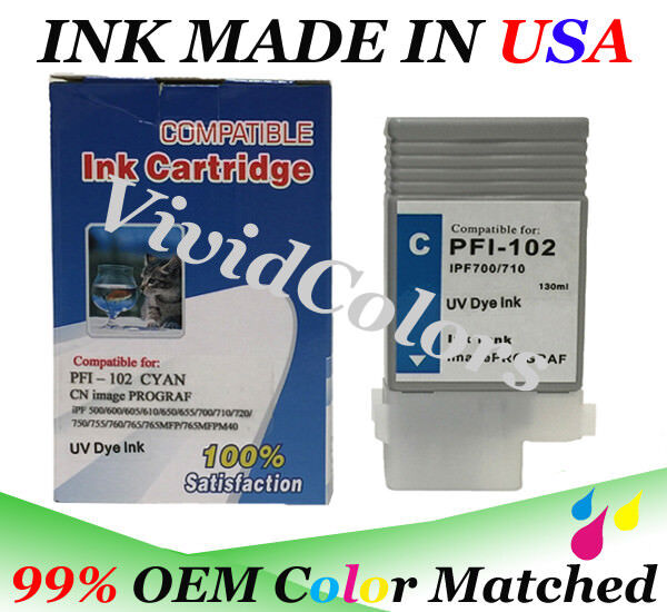 Adaptable Ink Cyan cartridge tank for Canon iPF500 510 600 605 610 700 710 720
