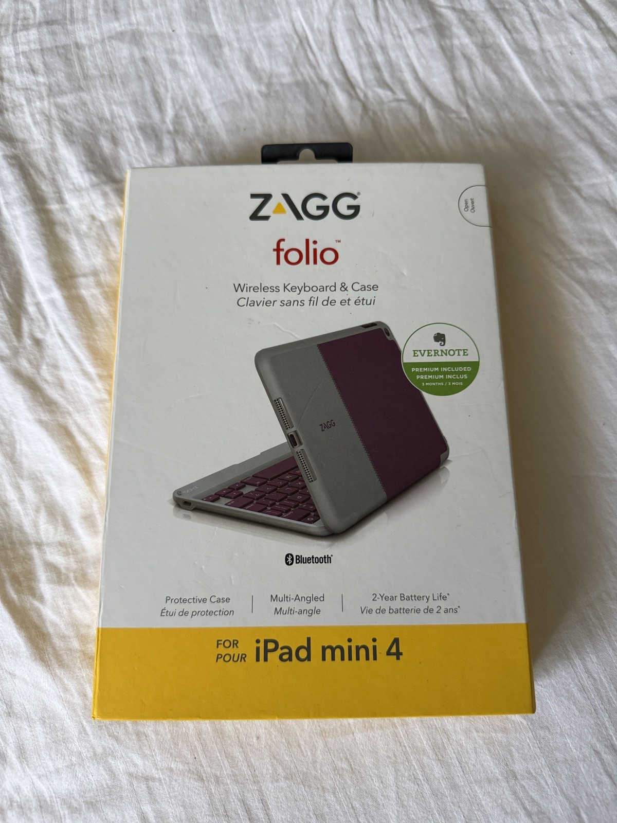 ZAGG iPad Air 2 Bluetooth Folio Case Ultra-Slim Keyboard Case Rare Orchid
