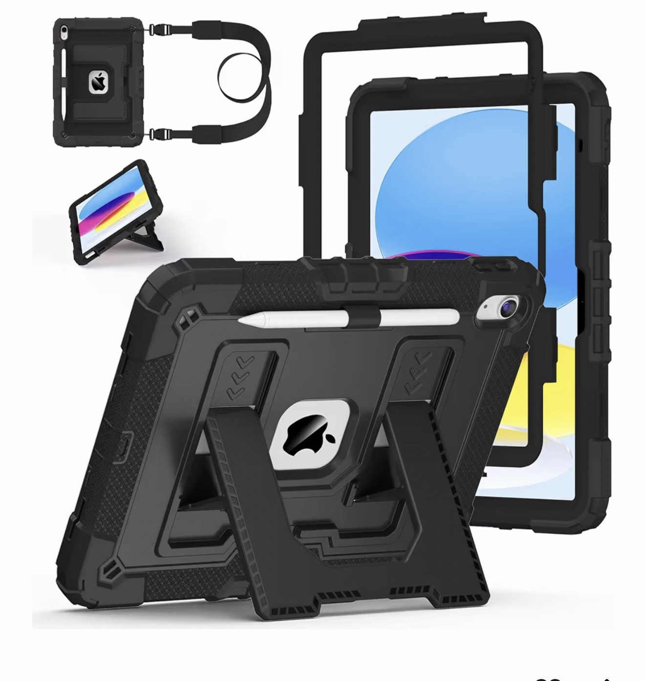 Shock proof Case for iPad (A16) 11th/10th Gen 2025-26 stand strap pen holder