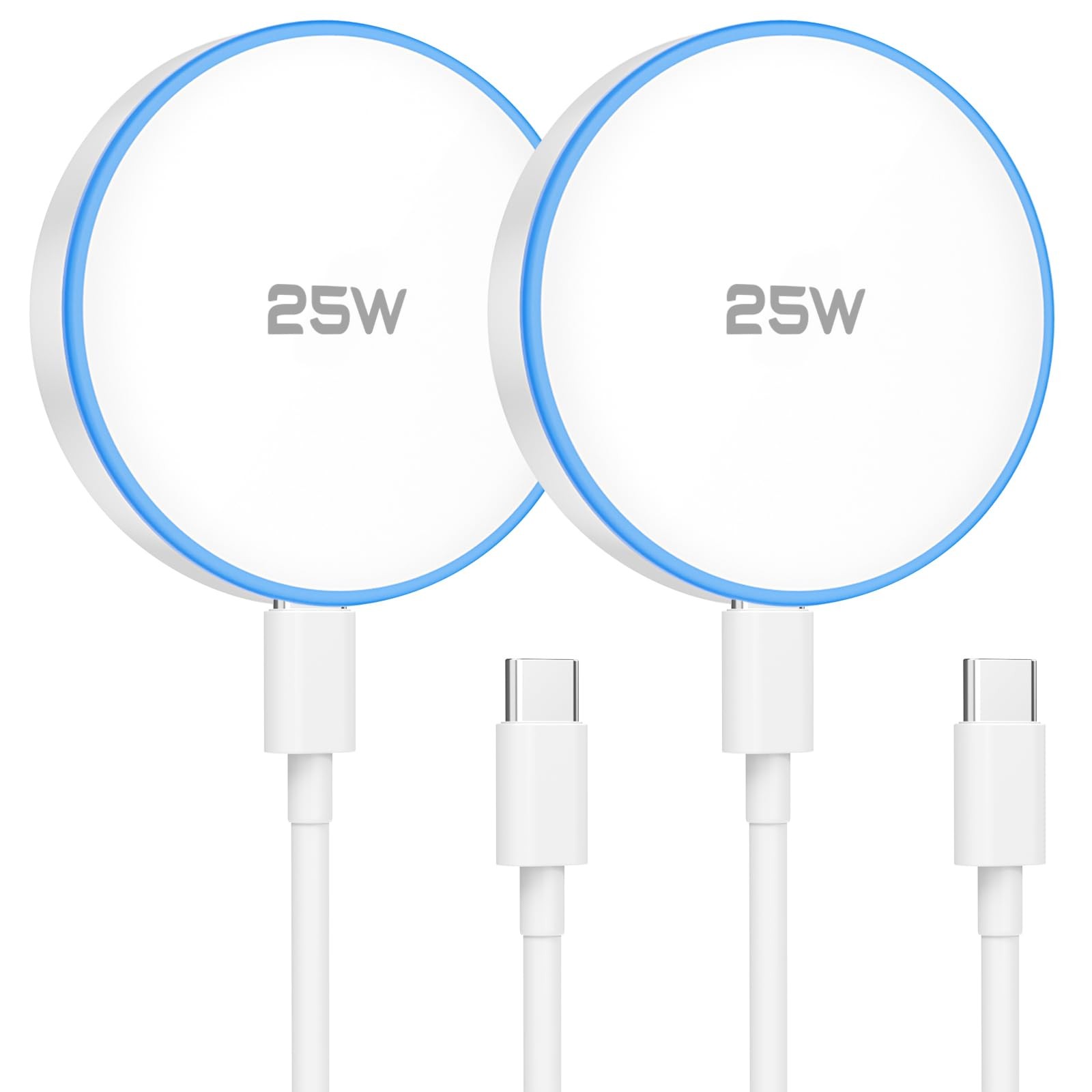 25W MagSafe Charger 2 Pack Magnetic Wireless Charging 2Pack（25W USB-C）, white