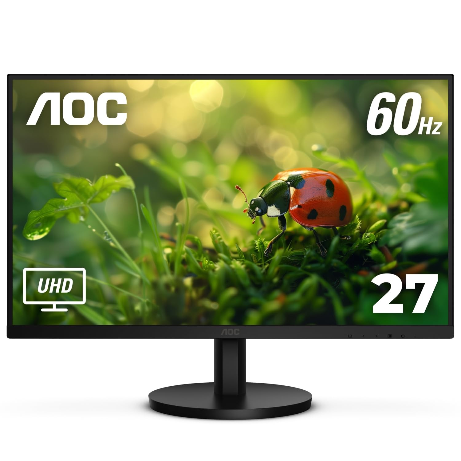 AOC U27B3A 4K 27" IPS 3840x2160 UHD Frameless Monitor, Display UHD, Black