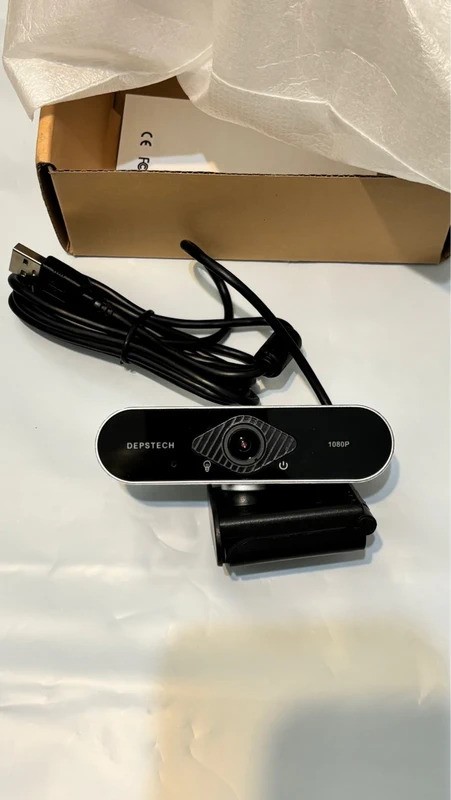 Depstech 1080P Full HD USB Webcam with Microphone – Plug & Play – New Open Box