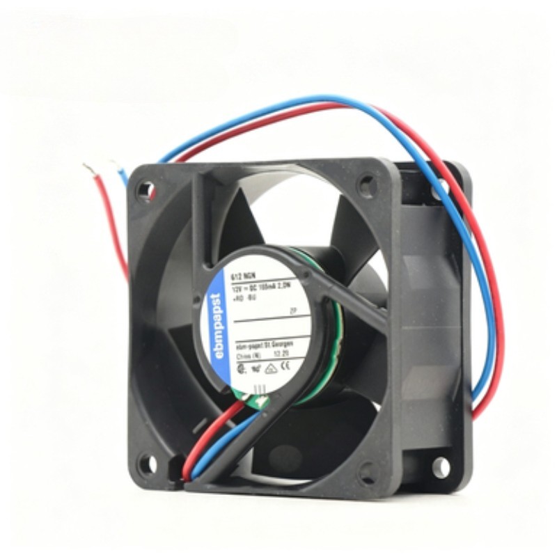 Ebmpapst Fan 612NGH Axial Fan DC 12V 2.4W 60*60*25mm 100mA Cooling Fan 2-Wire