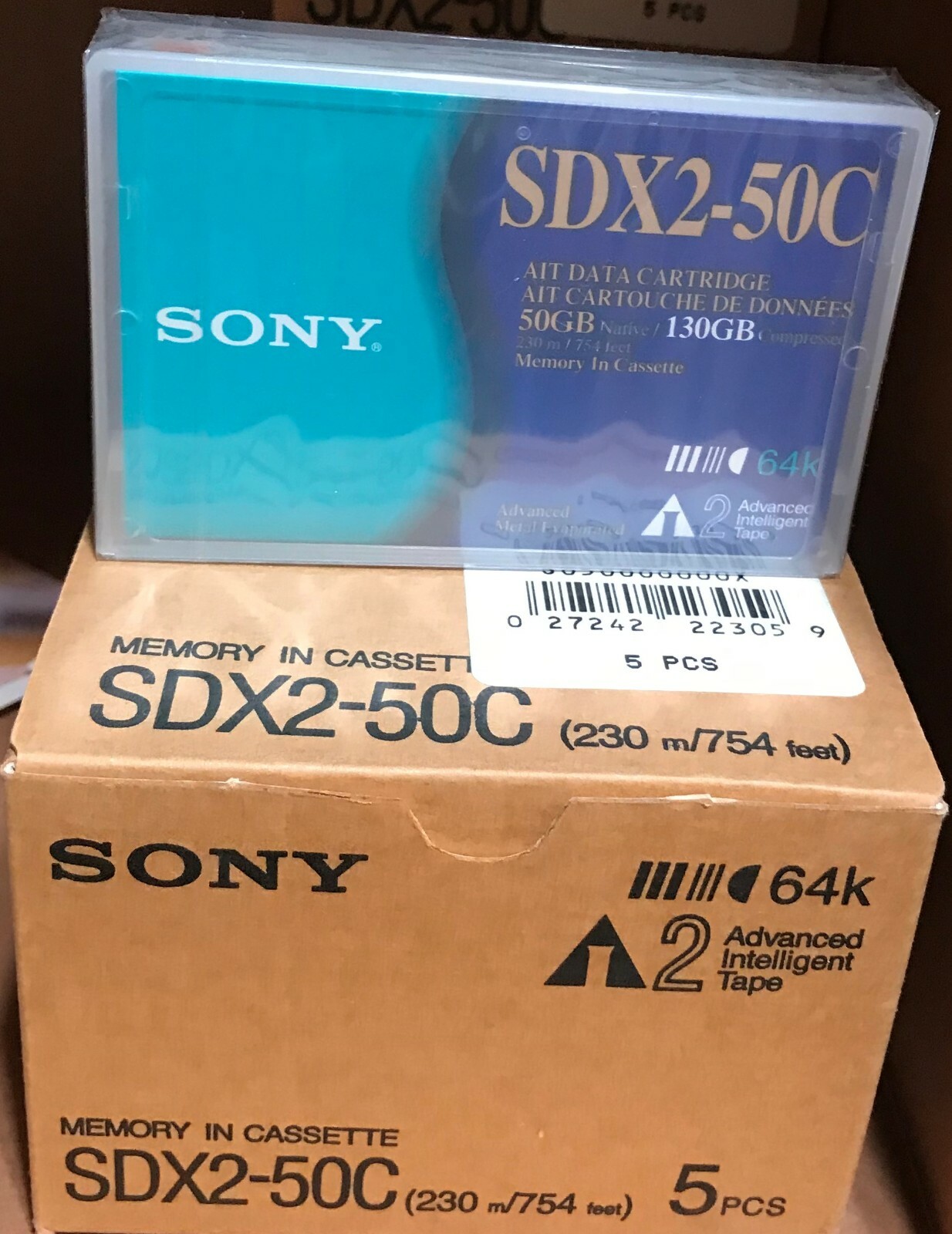 5 Pack NEW Sony SDX2-50C - AIT2 Data Tapes - 50 GB / 130 GB