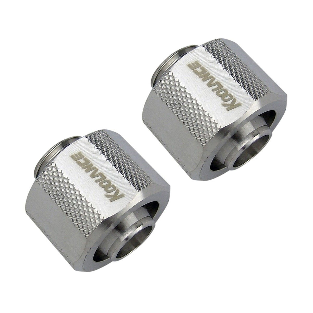 Koolance Compression Fitting for 10mm x 16mm (3/8in x 5/8in), Nickel, 2-pack