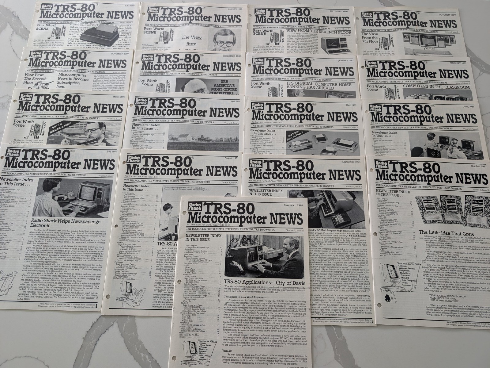 TRS-80 Microcomputer News 17-Issue Lot Jul 1980–Nov 1981 Radio Shack Vintage