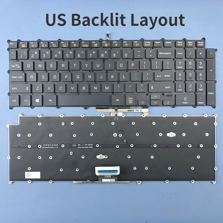 US Backlit Keyboard For LG Gram LG 17Z90N-V -N 17U70P 17U70P-P 17UD70P Series