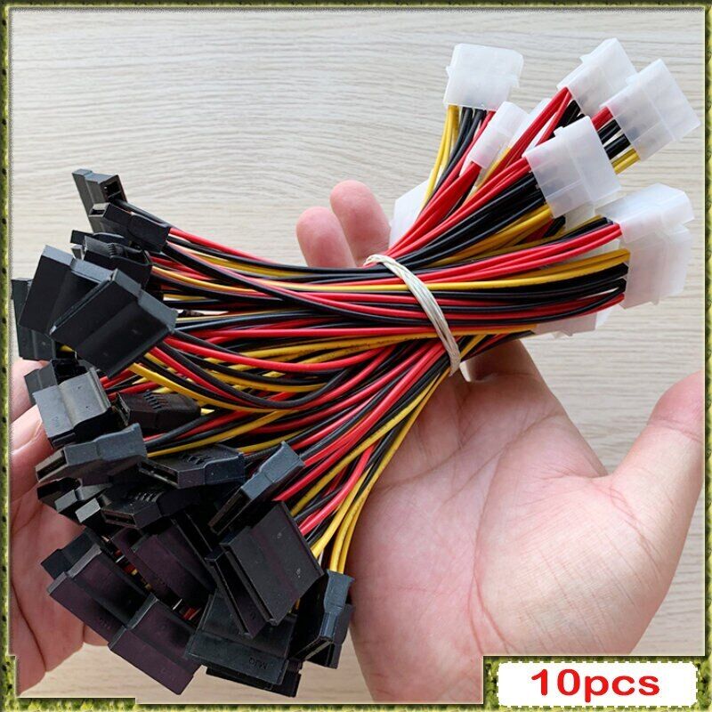 10pcs IDE 1 To 3 SATA Hard Disk Cable 18cm Solid State 4pin 1 Male To 3 Female