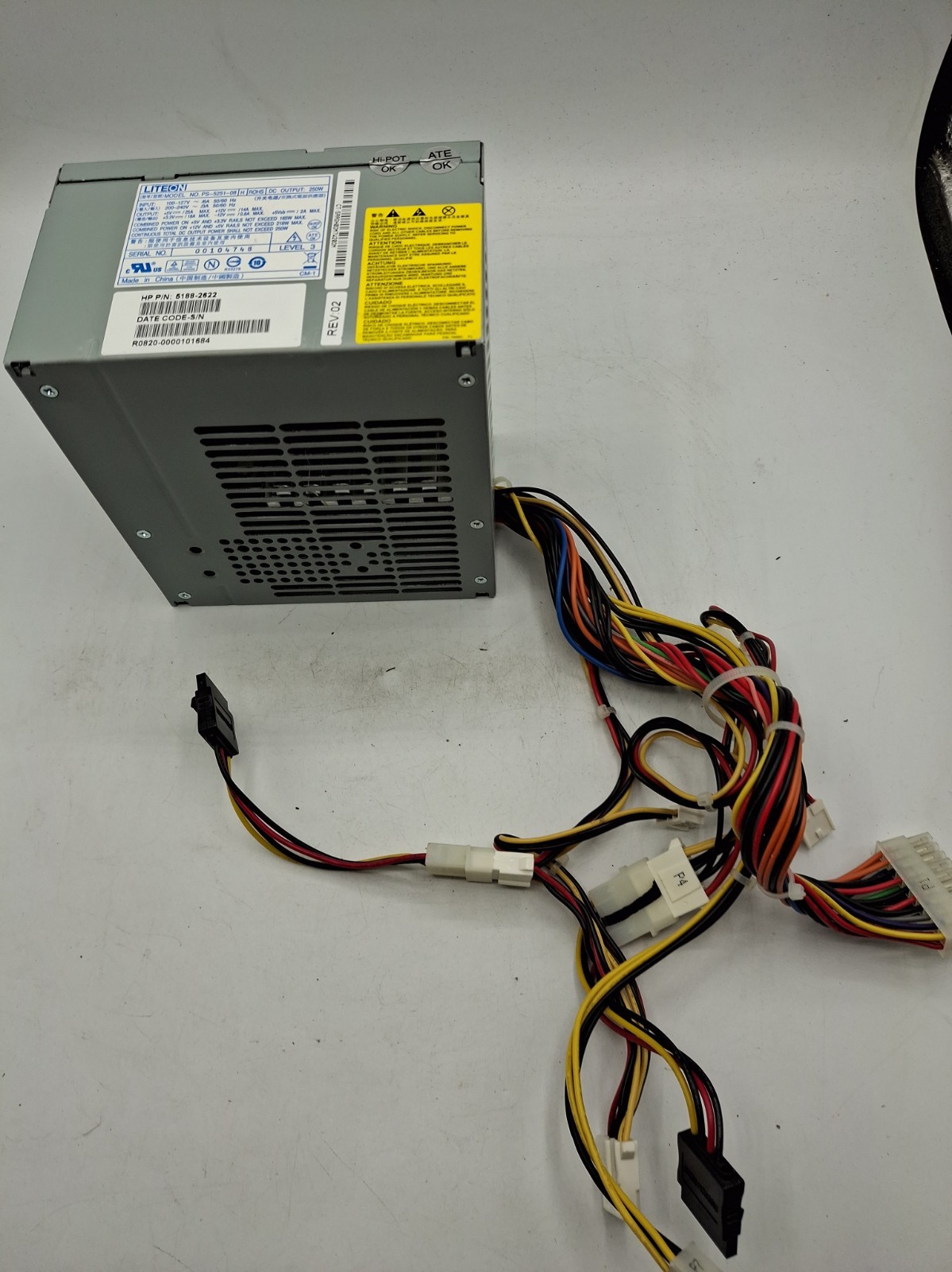 LITEON Computer Power Supply PS-5251-08  Rev 0B2 250W 5188-2622