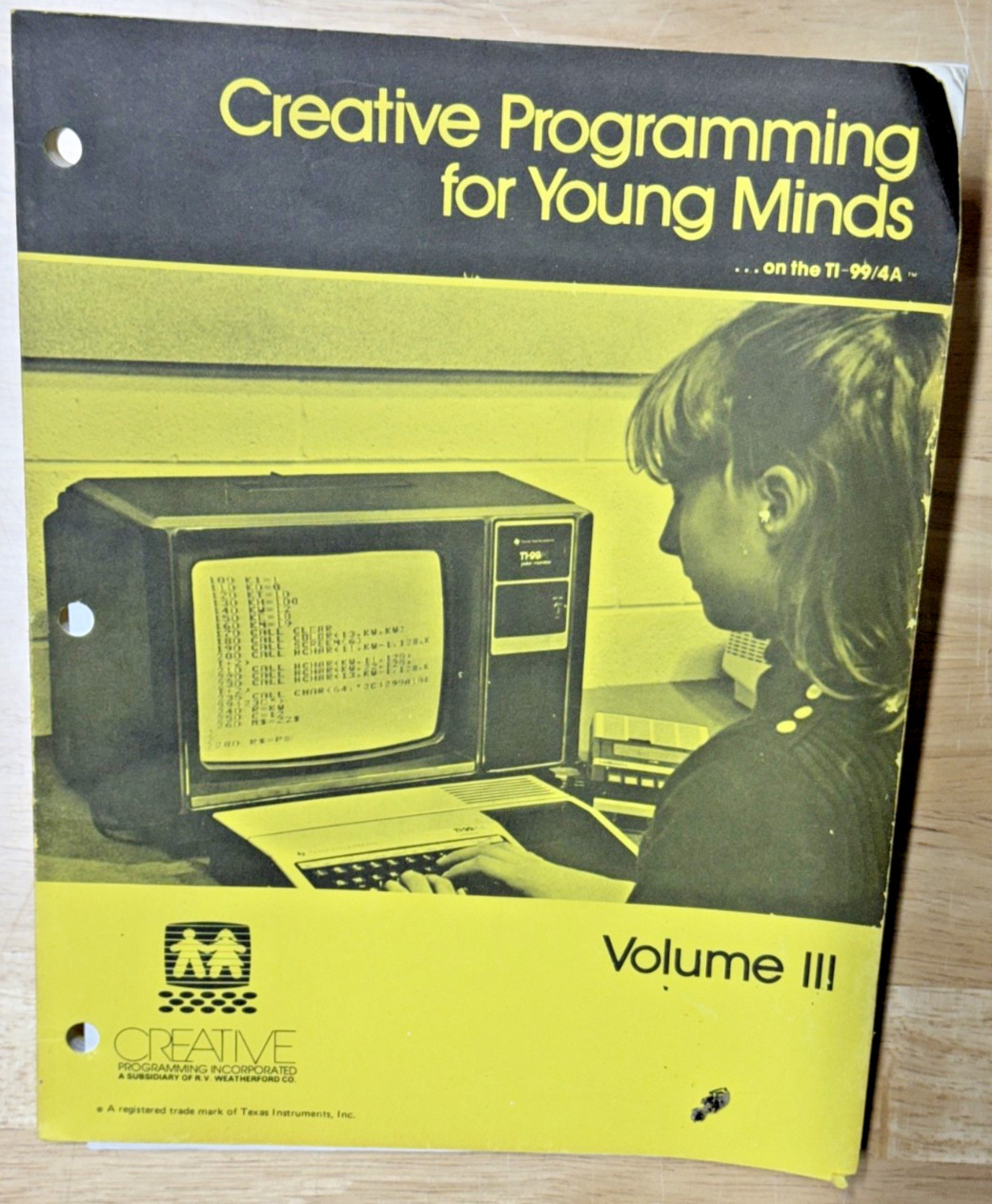 1982 Creative Programming for Young Minds Vol III TI-99/4A Leonard Storm